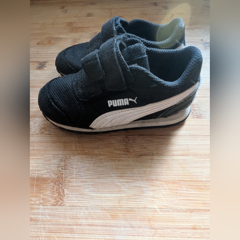 PUMA Kids Black and White Sneakers